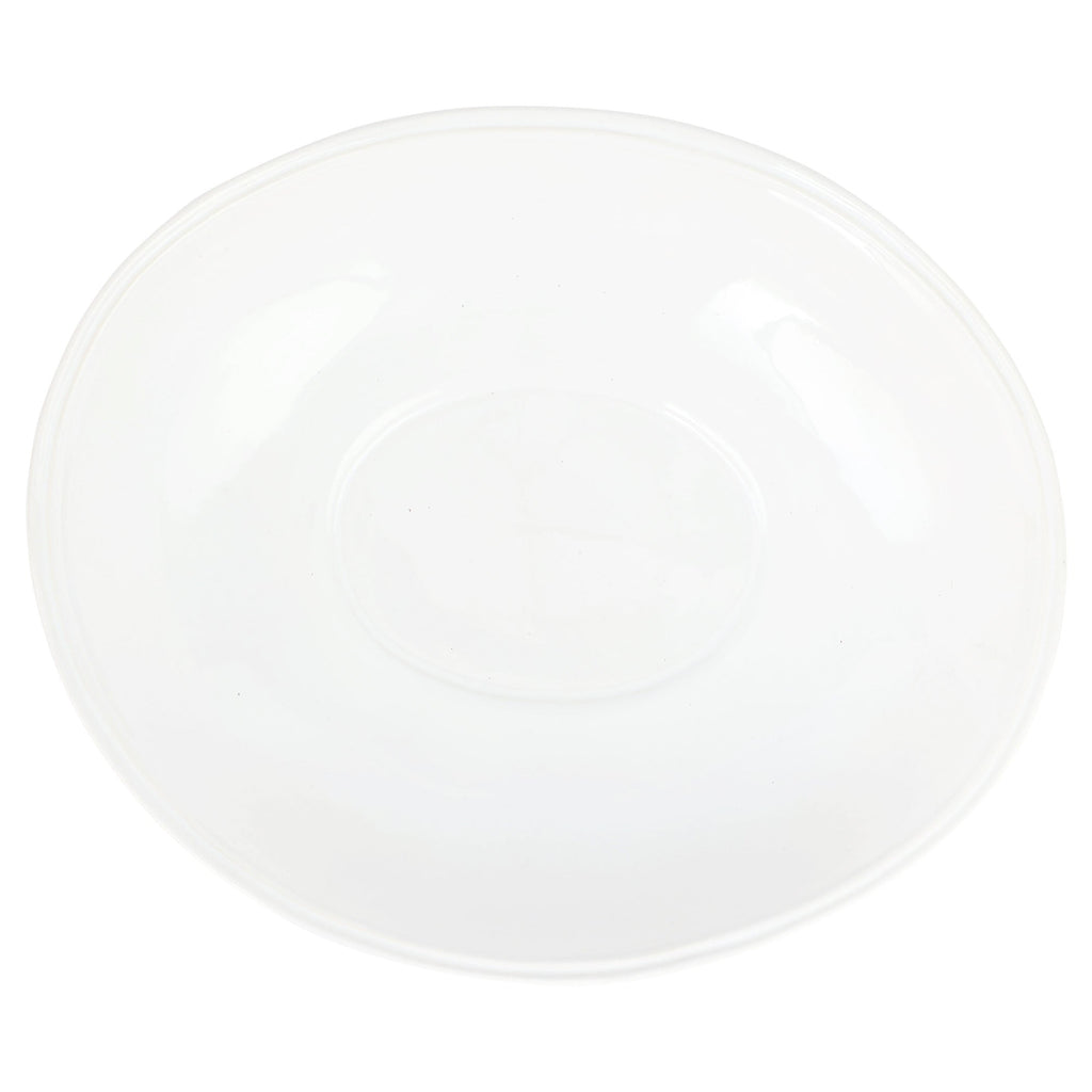 Aria White Oval Shallow Bowl